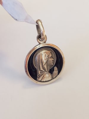 MEDALLA PLATA ESMALTADA 16MM