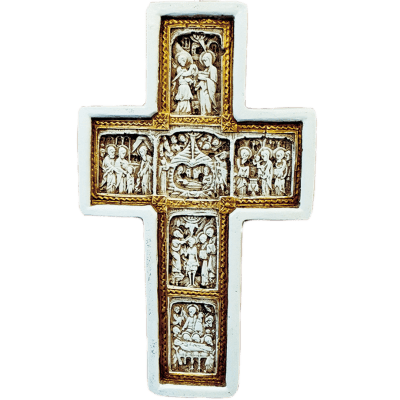 CRUZ CON ESCENAS DE LA VIDA DE JESUS 19 CM