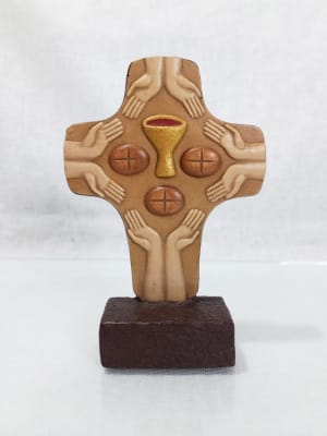 CRUZ EUCARISTIA MODELO  CON BASE 11CM