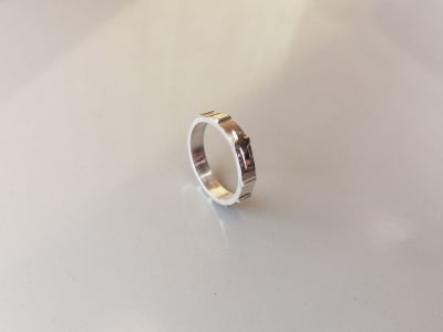 ANILLO DENARIO PLATA CON BARRITAS