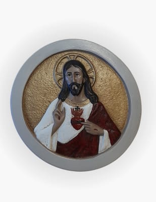 CRISTO SAGRADO CORAZON DE JESUS 11X11CM