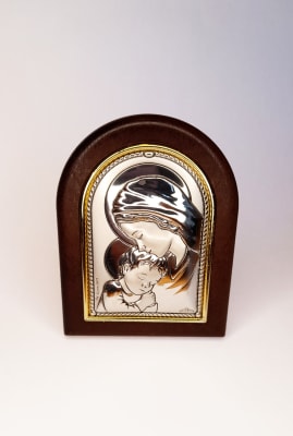 CUADRO CAPILLA CON LÁMINA DE PLATA