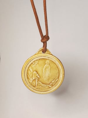 MEDALLA LOURDES CORDON 4CM