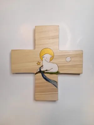 CRUZ CON CORDERITO PINTADO