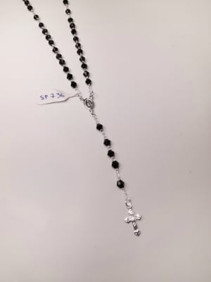 ROSARIO CRISTAL NEGRO ENCHAPE