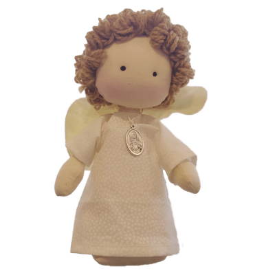 ANGEL NIÑO CON MEDALLA PROTECTORA 19CM