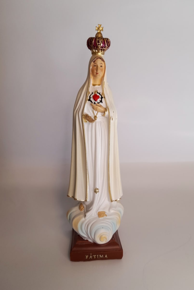 VIRGEN DE FATIMA CORAZON 30 CM RESINA1