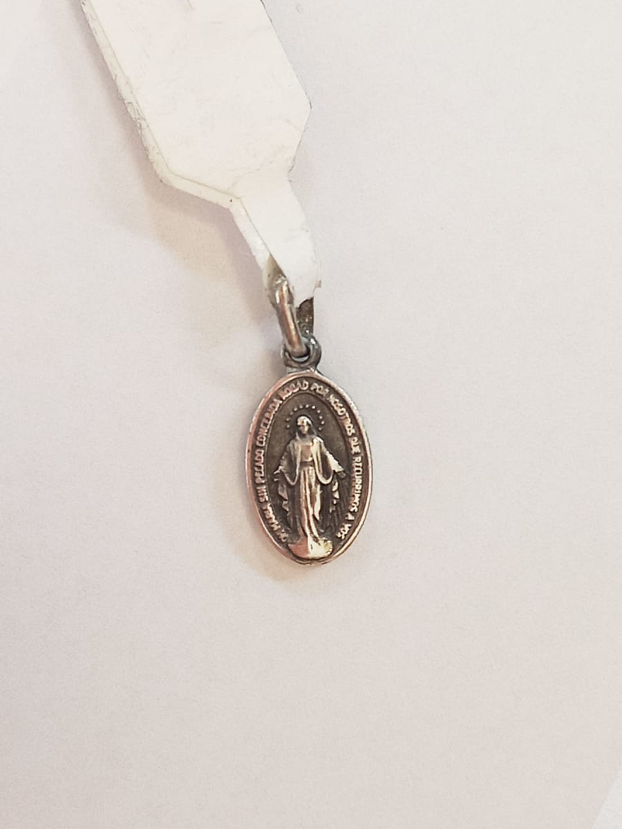 MEDALLA VIRGEN DE LOS RAYOS OVAL PLATA 12MM1