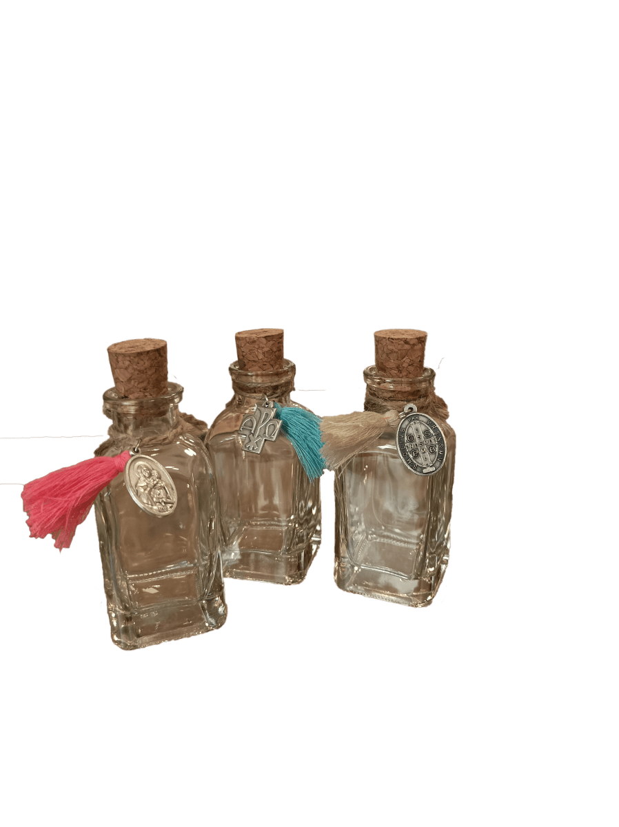BOTELLA AGUA BENDITA CON MEDALLA 10CM1