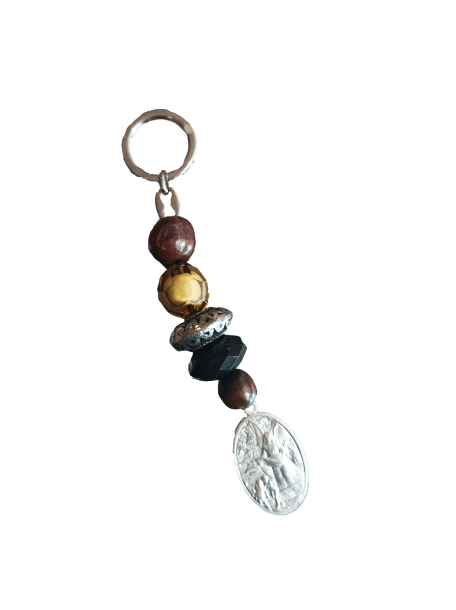 LLAVERO PIEDRA CON MEDALLA1