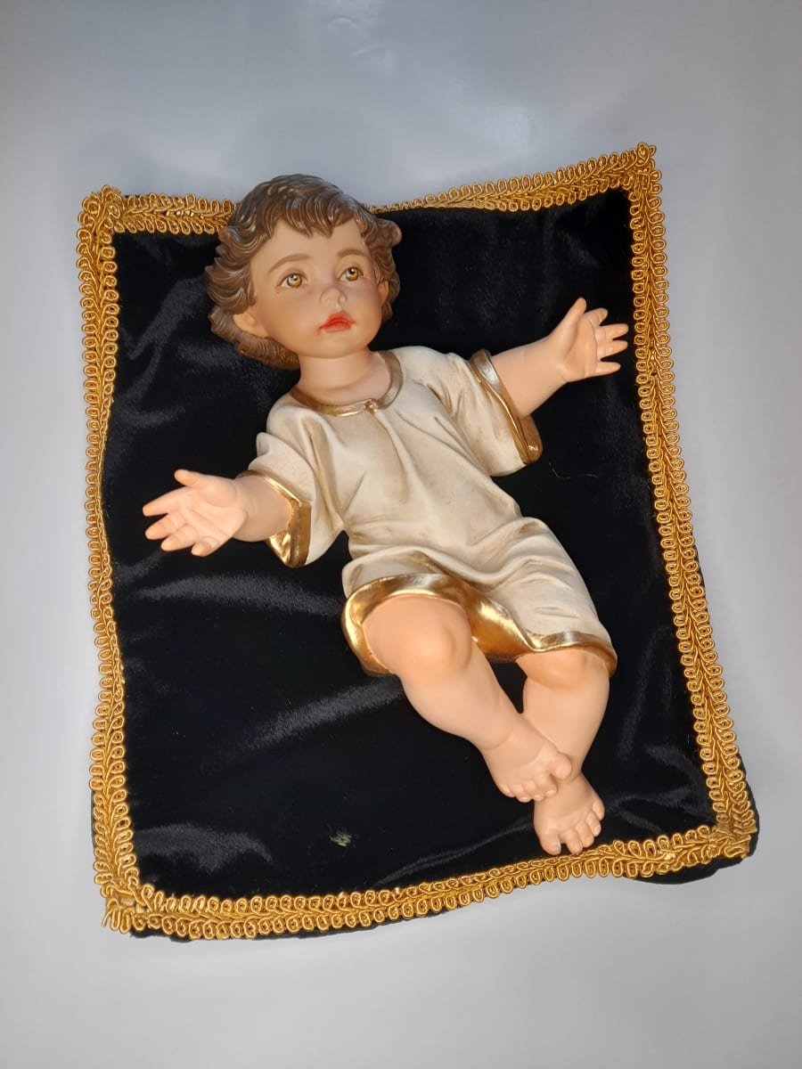 NIÑO JESUS VESTIDO CON COJIN 24CM2