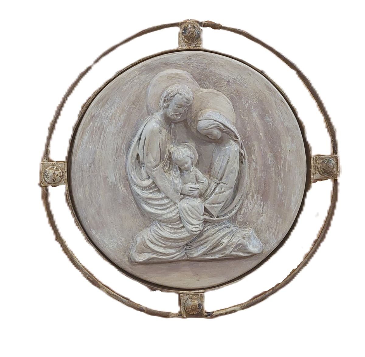 DISCO CON MARCO DE FIERRO SAGRADA FAMILIA 36CM2