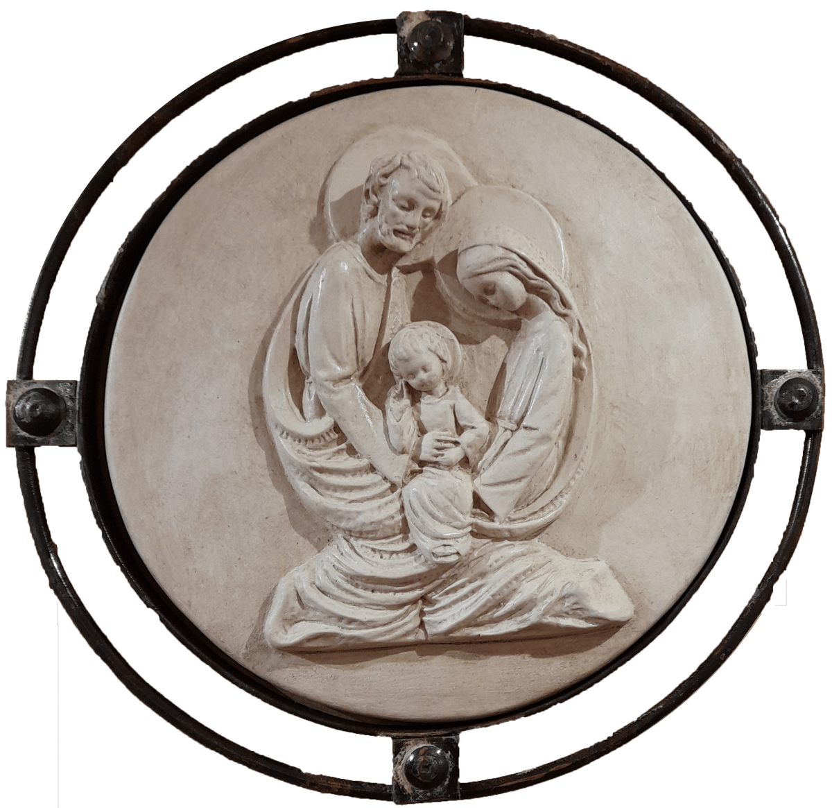 DISCO CON MARCO DE FIERRO SAGRADA FAMILIA 36CM1