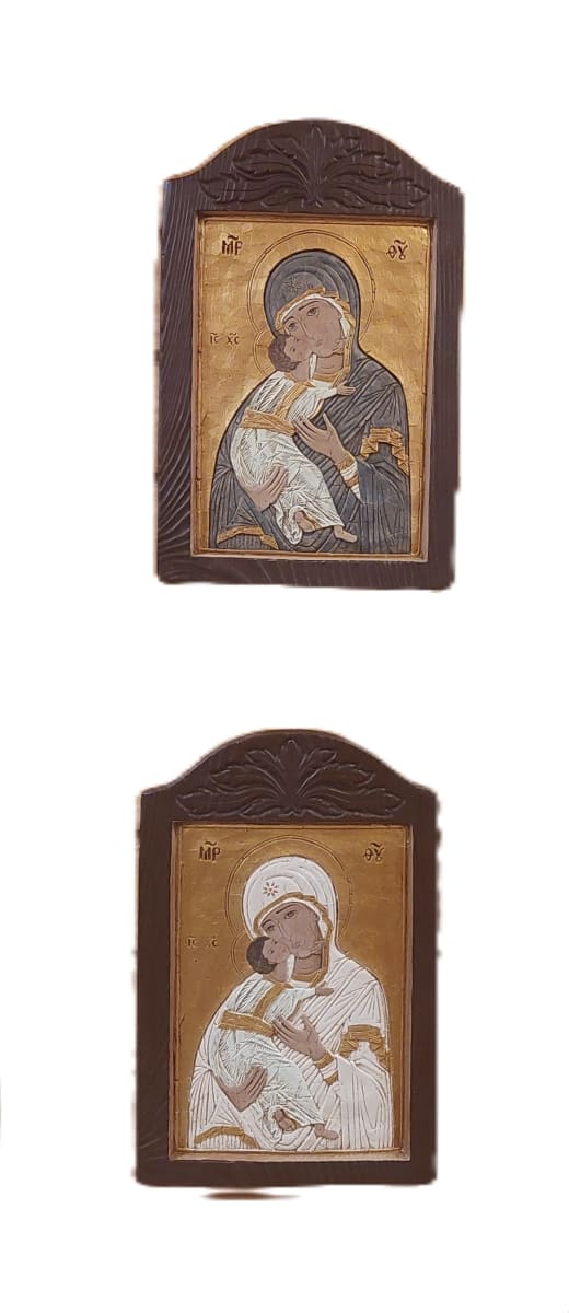 CUADRO ICONO VIRGEN DE LA TERNURA 28CM2