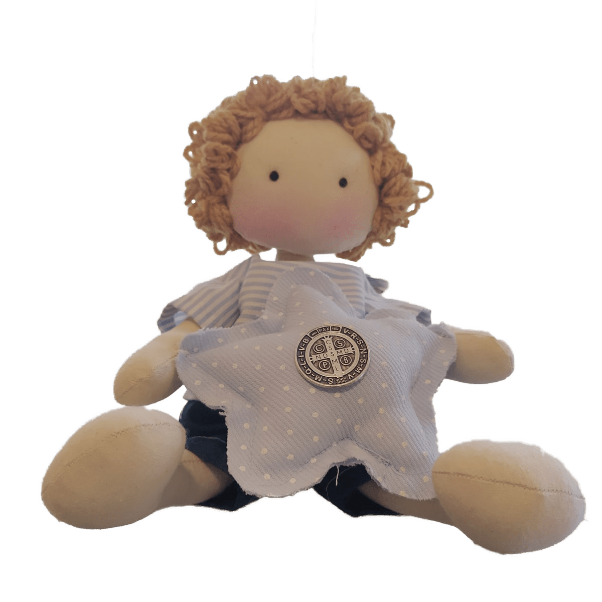 MUÑECO DE TRAPO CON ESTRELLA E IMAGEN PROTECTORA 28CM1