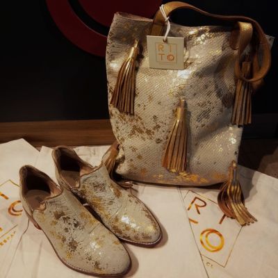 CONJUNTO BOTIN CUERO 40 - CARTERA FLECOS CONJUNTO BOTIN CUERO 40 - CARTERA FLECOS