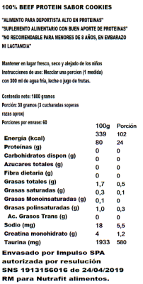 100% BEEF PROTEIN COOKIES 100% BEEF PROTEIN COOKIES