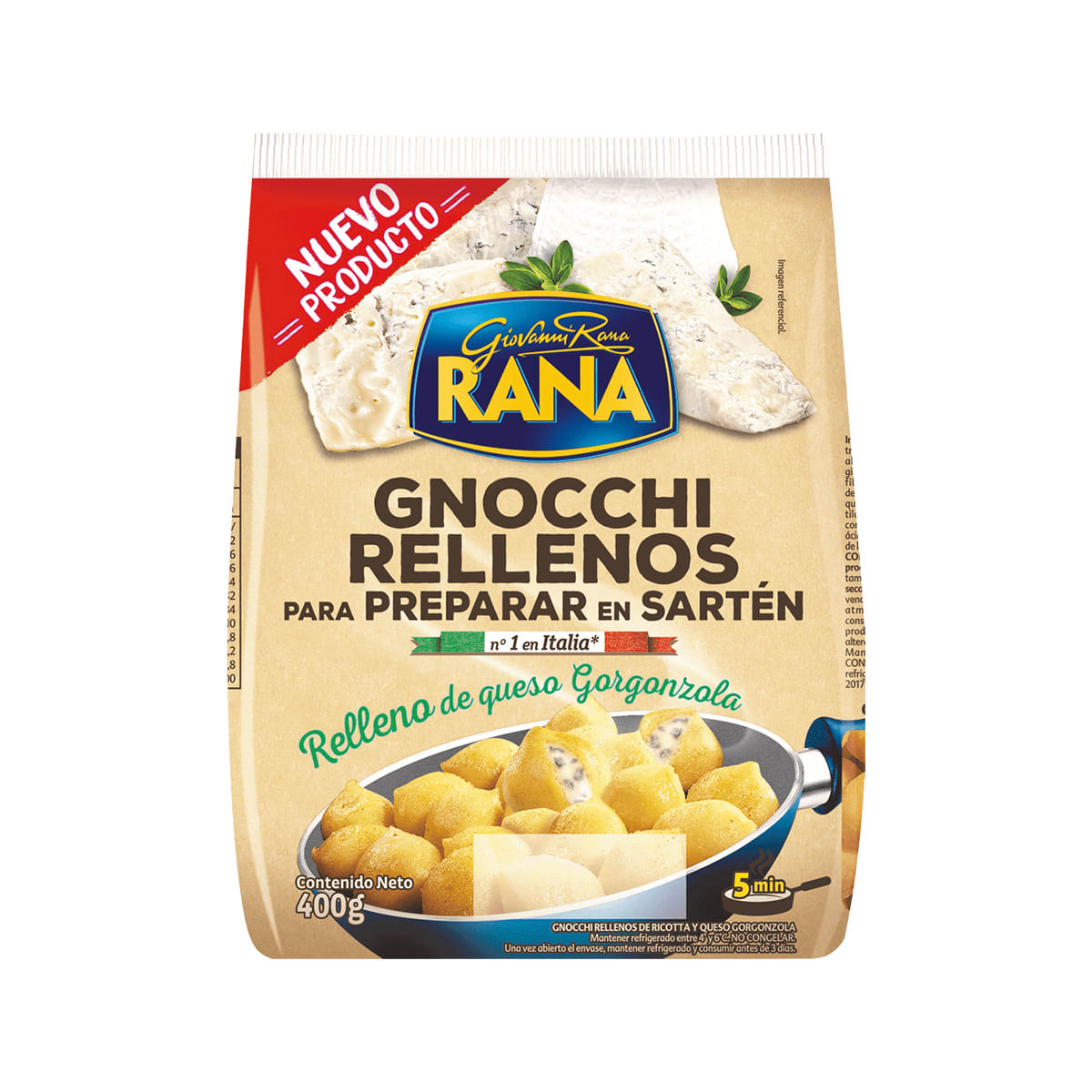 (A PEDIDO) Gnocchi rellenos quesos italianos 400 gr. Caja 2,4 kg. Rana