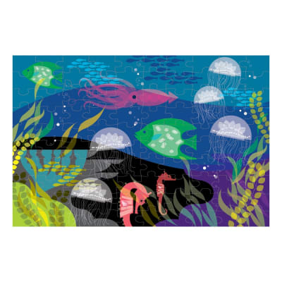 PUZZLE 100PCS QUE BRILLA EN LA OSCURIDAD, BAJO EL MAR1