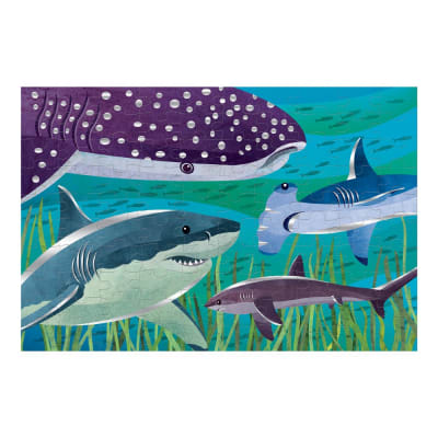 PUZZLE 100PCS CON ALUMINIO, TIBURONES