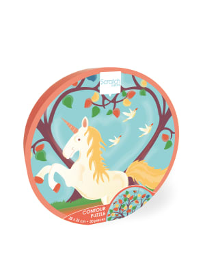 PUZZLE 30PCS CON FORMA, UNICORNIO