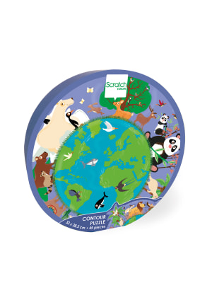 PUZZLE 45PCS CON FORMA, MUNDO