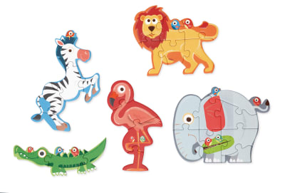 PUZZLE PROGRESIVO SAFARI, 5 PUZZLES