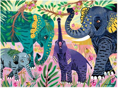 PUZZLE 300PCS, ELEFANTE ASIATICO, PELIGRO DE EXTINCIÓN
