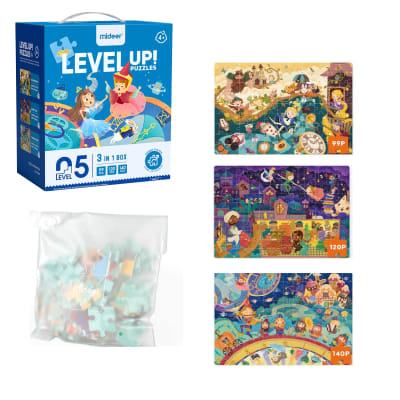 LEVEL UP PUZZLES NIVEL 5 MUNDO DE CUENTOS DE HADAS, 3 PUZZLES1