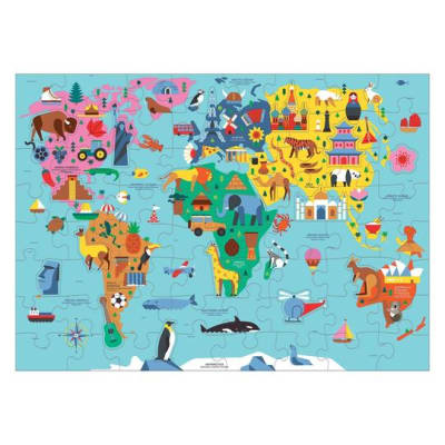 PUZZLE 78PCS, GEOGRAFIA MAPA DEL MUNDO