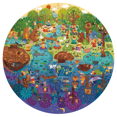 PUZZLE 150PCS REDONDO, UN DIA EN EL BOSQUE 