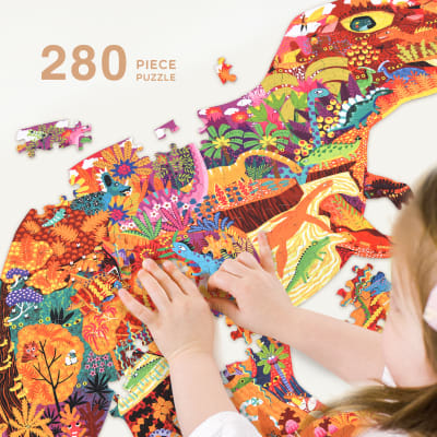 PUZZLE 280PCS CON FORMA, DINOSAURIOS