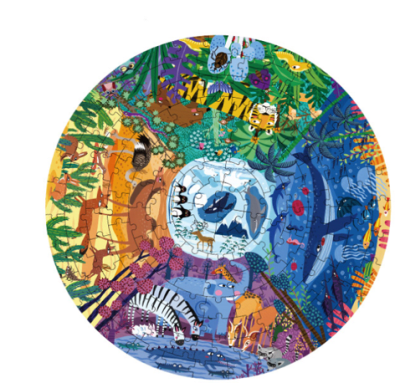PUZZLE 150PCS REDONDO, ANIMALES ALREDEDOR DEL MUNDO 1
