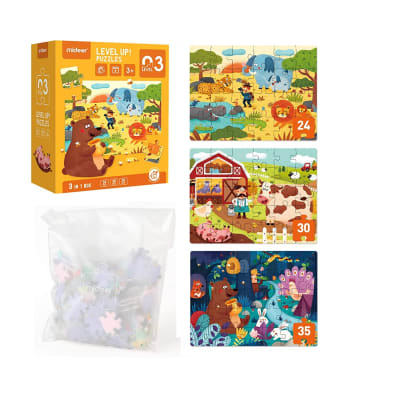 LEVEL UP PUZZLES NIVEL 3 HABITATS NATURALES, 3 PUZZLES