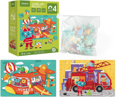 LEVEL UP PUZZLES NIVEL 4 VEHICULOS, 3 PUZZLES