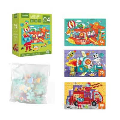 LEVEL UP PUZZLES NIVEL 4 VEHICULOS, 3 PUZZLES