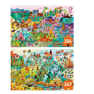 LEVEL UP PUZZLES NIVEL 7 GEOGRAFÍA HUMANA, 2 PUZZLES