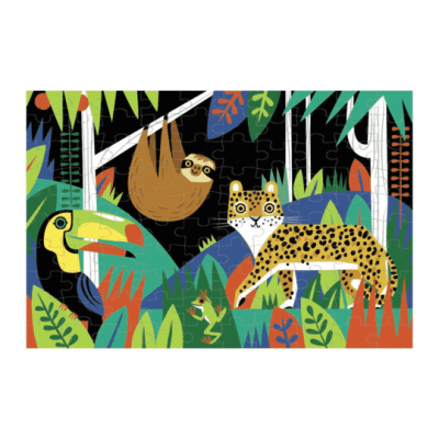 PUZZLE 100PCS QUE BRILLA EN LA OSCURIDAD, LA SELVA1