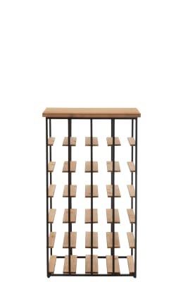 ESTANTERIA VINO 24 BOTELLAS MADERA/METAL NATURAL/NEGRO