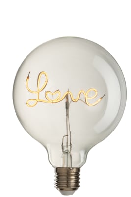 Lámpara Led Caja Love Cristal Amarillo/Transparente e27