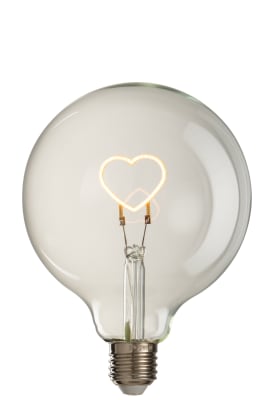 LAMPARA LED CAJA CORAZON CRISTAL AMARILLO/TRANSPARENTE E27