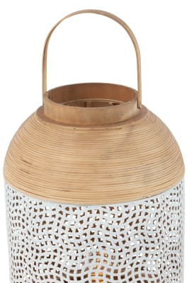 Lámpara spirit hierro/cana blanco