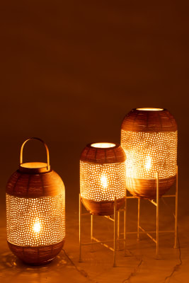 Lampara De Pie Spirit Hierro/Cana L (34,5x34,5x81cm)