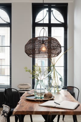 PANTALLAS DE LAMPARA ROTA NEGRO MEDIUM