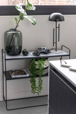 Consola Marmol 2 Tablas Mdf/Hierro(90x30,5x80,5cm)