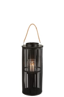 LINTERNA TUBO BAMBU NEGRO SMALL