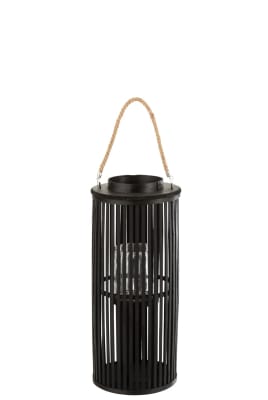 LINTERNA TUBO BAMBU NEGRO SMALL