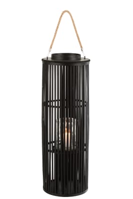 LINTERNA TUBO BAMBU NEGRO LARGE