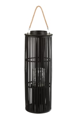 LINTERNA TUBO BAMBU NEGRO LARGE