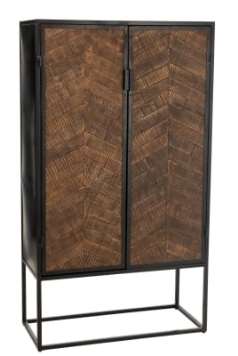 GABINETE DE BAR ANO HIERRO/MANGO MADERA NEGRO/MARRON
